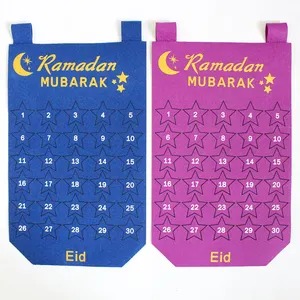 Calendario Ramadan Eid Mubarak calendario del conto alla rovescia appeso calendario dell'avvento 2023 Tracker data regalo Eid decorazioni Ramadan