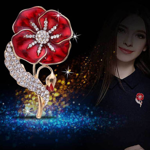 Wowei men thuốc phiện Trâm ve áo Huy hiệu <span class=keywords><strong>pin</strong></span> dầu đỏ nhỏ giọt thuốc phiện Trâm đồ trang sức bán buôn hoa đỏ Trâm <span class=keywords><strong>Pin</strong></span> - Product Image 2