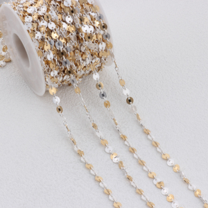 Chaîne à maillons circulaires <span class=keywords><strong>en</strong></span> or 14 carats + <span class=keywords><strong>argent</strong></span> S925 pour la fabrication de colliers et de bracelets permanents <span class=keywords><strong>en</strong></span> DIY, accessoires de bijouterie - Product Image 1