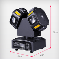 Petites lampes de scène métalliques à deux têtes, faisceau laser rotatif vibrant, programmes automatiques, pour KTV et soirées, rotation horizontale à 540 degrés
