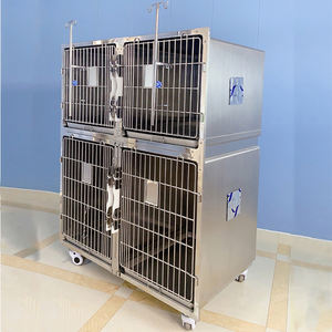 Chine Cage de chien en acier inoxydable moderne luxueuse pour animaux de compagnie hôpital vétérinaire chenil animal plastique bois bouton pression Fabricants - Product Image 4