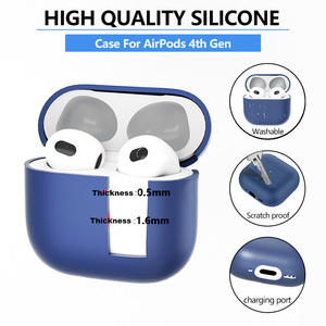 Étui de protection en silicone souple anti-rayures et antichoc pour <span class=keywords><strong>AirPods</strong></span> 4e génération, respectueux de la peau, durable, portable, protection complète - Product Image 5