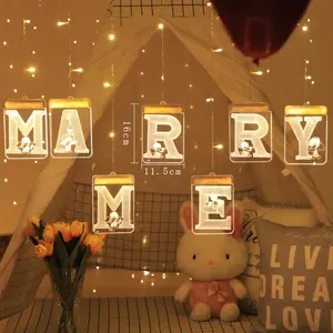 Rts adereços de letras luminosas, para festa de casamento, dia dos namorados, decoração de quarto, formato de luzes
