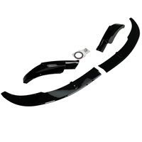 Alerón Delantero Estilo M5 y Alerones Laterales para Parachoques Delantero para BMW Serie 5 F10 11-17, Patrón de Fibra de Carbono Negro Brillante