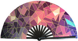 QM Bamboo Holding <b>Rave</b> Big Hand <b>Fan</b> Clack Hand <b>Fan</b> Foldable Oxford Cloth Customized Personalized Hand <b>Fan</b> Custom Logo - Product Image 3