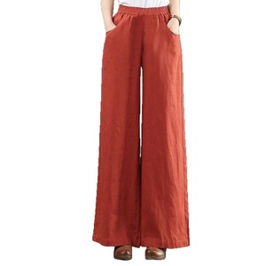 <span class=keywords><strong>Pantalon</strong></span> large en <span class=keywords><strong>lin</strong></span>/coton pour <span class=keywords><strong>femme</strong></span>, <span class=keywords><strong>taille</strong></span> élastique, coupe ample, longueur intégrale, élégant, été - Product Image 5