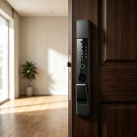 Cerradura Inteligente para Puerta de Seguridad para el Hogar, Huella Dactilar, Aplicación, WiFi, Contraseña, Tarjeta, Desbloqueo Digital