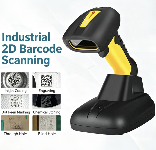 Waterproof Barcode Reader NETUM Industrial Grade NT-1202W/NT-1202 Barcode Scanner with Charging Dock