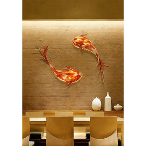 Lampe murale de style japonais en forme de poisson Koi, abat-jour en plâtre, source de lumière LED pour la décoration des restaurants, des hôtels et des couloirs - Product Image 4