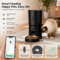 Distributeur automatique de nourriture pour animaux de compagnie intelligent avec caméra vidéo, écran LCD en acier inoxydable, WiFi, contrôle par application, portions de repas programmées