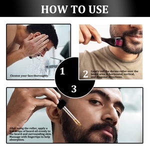 Yurhersu nam râu dầu tăng trưởng Kit râu tóc tăng trưởng huyết thanh râu dầu với kim lăn cho nam giới - Product Image 5