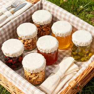 Copertura Antipolvere in Tela Lavabile Riutilizzabile per Bottiglie di Fermentazione Manica in Tessuto per Barattoli di Vetro Copertura Antipolvere in Cotone per Alimenti - Product Image 2