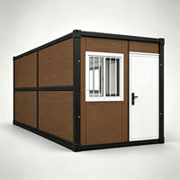 Maison conteneur préfabriquée pliable avec panneaux en bois, cabine modulaire portable, unité à installation rapide pour bureau ou maison de jardin