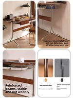 Bureau d'écriture de style nordique, bureau de loisirs vintage en bois massif, coiffeuse tout-en-un avec rangement pour la maison et les chambres