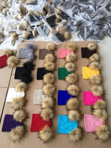 Mùa Đông Ưa Thích Bé Bonnets Chàng Trai Và Cô Gái Dễ Thương Trẻ Em Beanies Đồng Bằng Màu Dệt Kim Bé Pom <span class=keywords><strong>Hat</strong></span> - Product Image 2