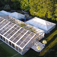 Carpa de Boda Elegante para Exteriores, Estructura de Aleación de Aluminio Resistente, Impermeable y Resistente al Fuego, de PVC, para Eventos de 500 a 1000 Personas