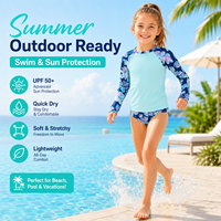 Kanu Surf Ensemble de bain deux pièces pour filles à manches longues UPF 50+ en nylon et élasthanne Charlotte Navy 10