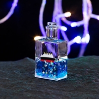Figurine décorative de bureau en acrylique, forme irrégulière, sablier, goutte d'huile liquide, bateau à voile flottant dans une bouteille, cadeau pour enfants