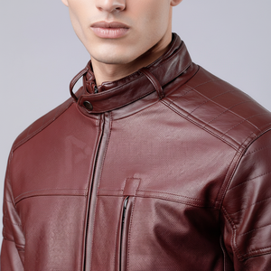 Chaqueta de Cuero Vacuno Ligera para Hombre 2025 con Cuello Alto, Color Personalizado, Venta al Por Mayor, Superventas de Invierno, Logotipo Frontal en Oferta - Product Image 1