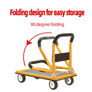 Bền 350Kg Kim Loại Phẳng Xe Tải Tay Xe Đẩy Im Lặng Có Thể Gập Lại Nền Tảng Với OEM Tùy Chỉnh Lưới Bốn Bánh Xe Mang Giỏ Hàng - Product Image 3