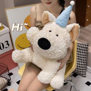 Sombrero de Fiesta de Cumpleaños Kawaii, Peluche de Perrito Blanco, Muñeco de Peluche de Perro Acostado, Juguetes de Peluche, OEM y ODM Disponibles, Soporte para Logotipo y Tamaño Personalizados - Product Image 5