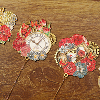Marque-pages en métal vintage en forme de rose, design horloge, cadeaux pour enseignants, souvenirs, vente en gros