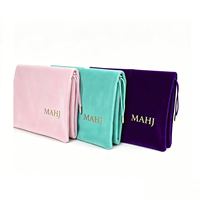 Pochette de rangement en velours de haute qualité pour supports de mahjong, avec cordon de serrage et quatre compartiments, capacité de 4 supports de mahjong