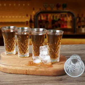 BCnmviku 65ML/2.2oz kazınmış atış cam 6 paket atıcı bardak seti Mini Tequila Tumbler fabrika toptan Bar aksesuarları