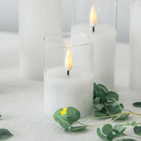 Bougie LED sans flamme en cire de paraffine blanche chaude, faite à la main par Matti, flamme 3D pour la décoration de la maison, les fêtes de Noël