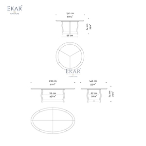 Table à manger <span class=keywords><strong>de</strong></span> luxe italienne moderne, plateau rond en placage <span class=keywords><strong>de</strong></span> bois, bureau <span class=keywords><strong>de</strong></span> cuisine avec pieds en métal sculptés pour projet <span class=keywords><strong>de</strong></span> villa - Product Image 5