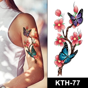 Tatuaggi Temporanei 3D Impermeabili per Ragazze <span class=keywords><strong>e</strong></span> Donne, Disegni Colorati <span class=keywords><strong>e</strong></span> Assortiti, Farfalle <span class=keywords><strong>e</strong></span> <span class=keywords><strong>Fiori</strong></span>, Vendita all'Ingrosso - Product Image 2