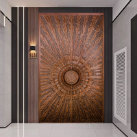 Porte extérieure en cuivre massif artisanale, finition laiton antique de luxe, entrée de villa, portail d'entrée de manoir, sur mesure