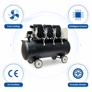 Compresseur d'air silencieux APCOM sans huile 8-120L avec boîtier super silencieux pour un environnement intérieur silencieux - Product Image 4