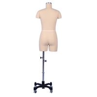 Mannequin de couture professionnel pour femme, demi-corps, en fibre de verre, avec support métallique