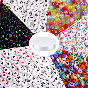 1900pcs 7 Colors Round Letter Beads Acrylic Alphabet Number Beads for Jewelry Making DIY Necklace Bracelet
