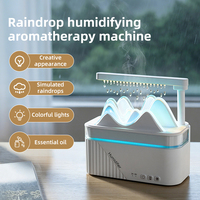 Nouveau diffuseur d'arômes et humidificateur 2026 au design goutte de pluie avec lumière LED et réglage de l'heure pour la maison et le bureau