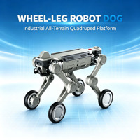 Robot chien quadrupède industriel certifié CE en acier inoxydable à roues, tout-terrain, pour inspection, avec pompe de boîte de vitesses secondaire IA