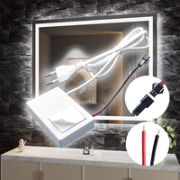 Interrupteur tactile intelligent 12V 1A 12W IP24 intégré à bouton unique avec variateur de luminosité pour miroirs de salle de bain à une ou trois couleurs