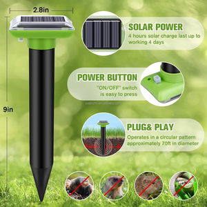 Repelente Ultrasónico Solar Saijzek OEM ODM Contra Topos, Ratas, Gophers y Serpientes para Exteriores, Granjas y Jardines - Product Image 4