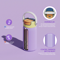 Bouteille d'eau en acier inoxydable 14 oz, double paroi, isolée sous vide, avec couvercle à paille rabattable et poignée – Meilleure vente en gros 2026