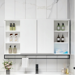 WINER M& Style Simple, Armoire <span class=keywords><strong>de</strong></span> <span class=keywords><strong>Salle</strong></span> <span class=keywords><strong>de</strong></span> <span class=keywords><strong>Bain</strong></span> avec Miroir LED, Ouverture sur un Côté, en Acier au Carbone - Product Image 4