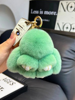 Boneka Bulu Kelinci Rex Lucu Tas Mini Kelinci Kecil Mainan Plush Hiasan Gantung Sporty Empat Musim