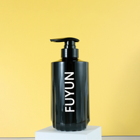 Fuyun Luxury PET 500ml Black Lotion Bottle Pump New Shower Gel Packaging for Shampoo and Conditioner for Blush and Wig Use