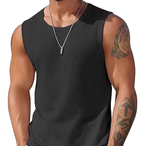 Camiseta sin Mangas de Alta Calidad para Hombre, Personalizada, de Secado Rápido, Transpirable, de Spandex/Poliéster, Tejida, para Gimnasio, Ejercicio, Running, Cuello Redondo - Product Image 2