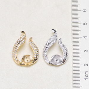 Pendentif vide en argent S925 3420DIY, support pour cache-cernes, collier pour femme avec perles rondes de 10-12 mm, gadget DIY pour perles - Product Image 2