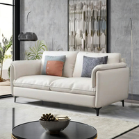 Canapé modulaire sectionnel blanc minimaliste moderne européen, design simple pour salon, matériaux en tissu velours et cuir, salle à manger