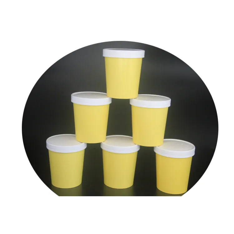 Giấy Tráng Miệng Trái Cây Khô Đóng Băng Trái Cây Sấy Khô Bao Bì Cup Container Tùy Chỉnh Bát Canh Có Nắp Đậy Nắp