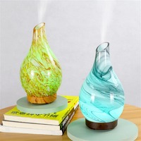 Diffuseur d'arômes électrique ultrasonique en verre en forme de vase 3D de 100 ml pour la décoration de la maison, bouteille colorée pour huiles essentielles