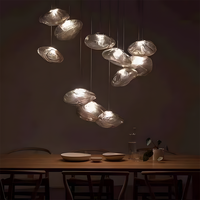Lustre de table à manger sur mesure, luminaire de plafond, lustre suspendu, salle à manger, verre artistique, lustre de cuisine