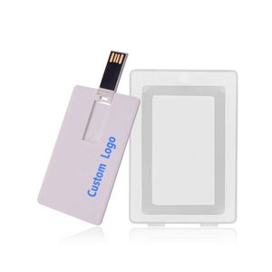 Clés USB Blanches en Forme de Carte de Crédit avec Impression Photo du Logo de l'Entreprise, Cadeau Personnalisé, 4 Go, 8 Go, 16 Go, 32 Go, USB 2.0, Clé USB Flash, Pendrive - Product Image 1